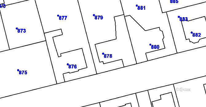 Parcela st. 878 v KÚ Turnov, Katastrální mapa