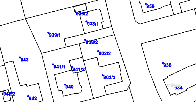 Parcela st. 902/2 v KÚ Turnov, Katastrální mapa