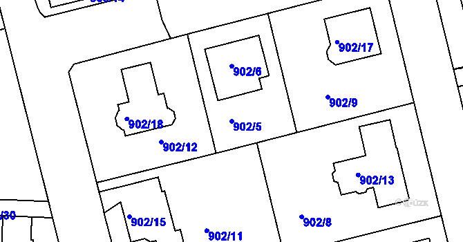 Parcela st. 902/5 v KÚ Turnov, Katastrální mapa