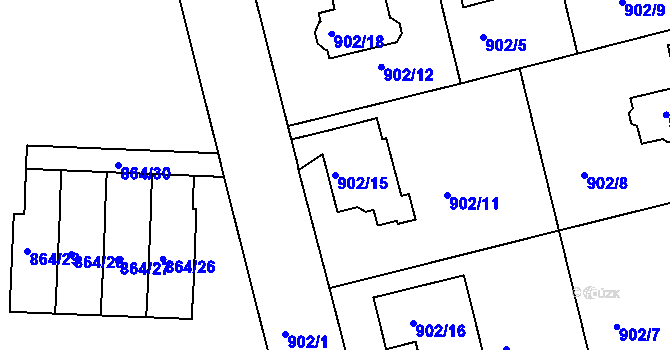 Parcela st. 902/15 v KÚ Turnov, Katastrální mapa