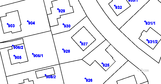 Parcela st. 927 v KÚ Turnov, Katastrální mapa