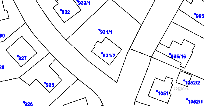 Parcela st. 931/2 v KÚ Turnov, Katastrální mapa