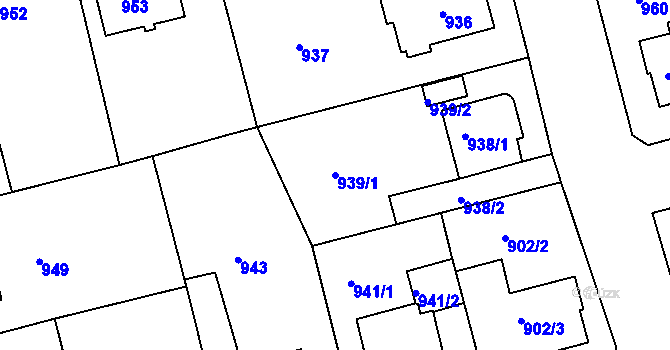 Parcela st. 939/1 v KÚ Turnov, Katastrální mapa