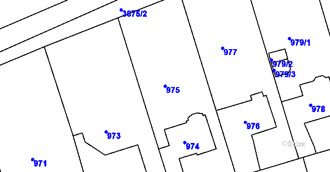 Parcela st. 975 v KÚ Turnov, Katastrální mapa