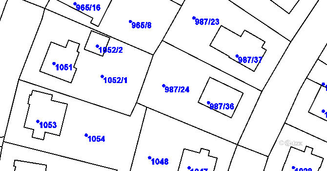 Parcela st. 987/24 v KÚ Turnov, Katastrální mapa