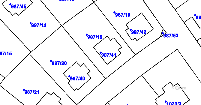Parcela st. 987/41 v KÚ Turnov, Katastrální mapa