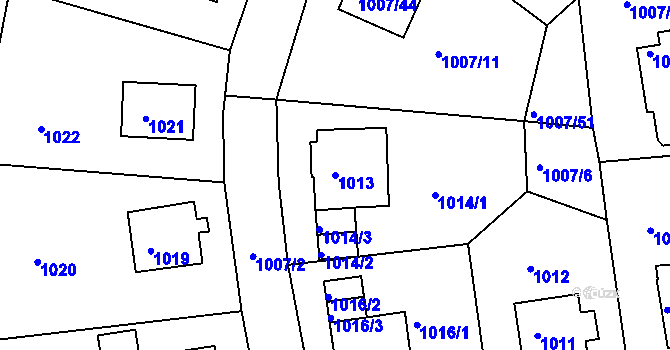 Parcela st. 1013 v KÚ Turnov, Katastrální mapa