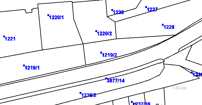 Parcela st. 1219/2 v KÚ Turnov, Katastrální mapa