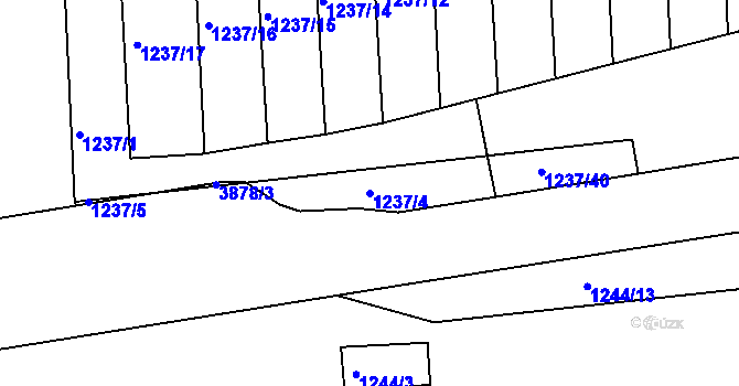 Parcela st. 1237/4 v KÚ Turnov, Katastrální mapa