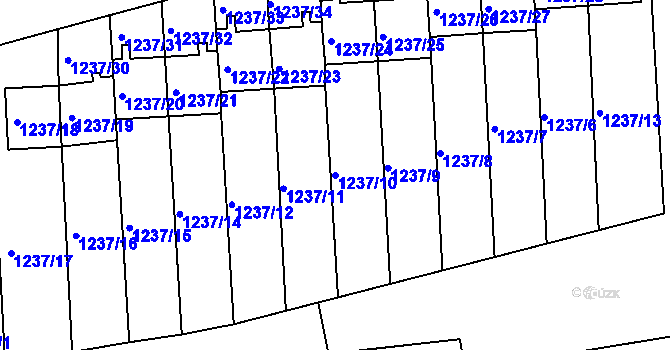 Parcela st. 1237/10 v KÚ Turnov, Katastrální mapa