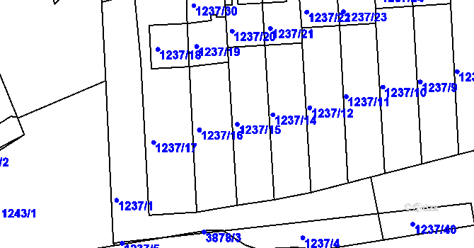 Parcela st. 1237/15 v KÚ Turnov, Katastrální mapa