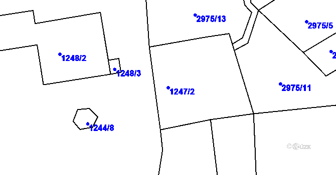 Parcela st. 1247/2 v KÚ Turnov, Katastrální mapa