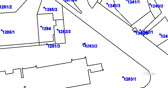 Parcela st. 1283/2 v KÚ Turnov, Katastrální mapa