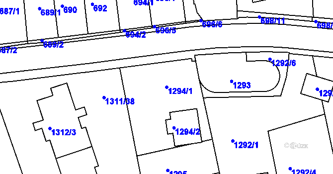Parcela st. 1294/1 v KÚ Turnov, Katastrální mapa