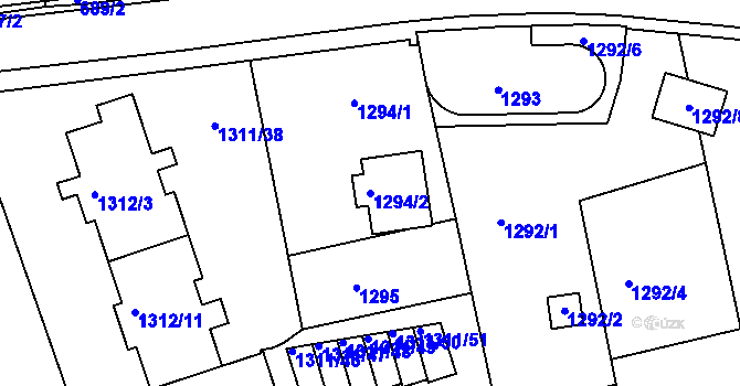 Parcela st. 1294/2 v KÚ Turnov, Katastrální mapa