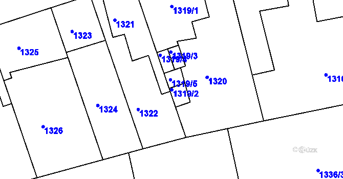 Parcela st. 1319/2 v KÚ Turnov, Katastrální mapa