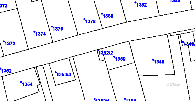 Parcela st. 1352/2 v KÚ Turnov, Katastrální mapa
