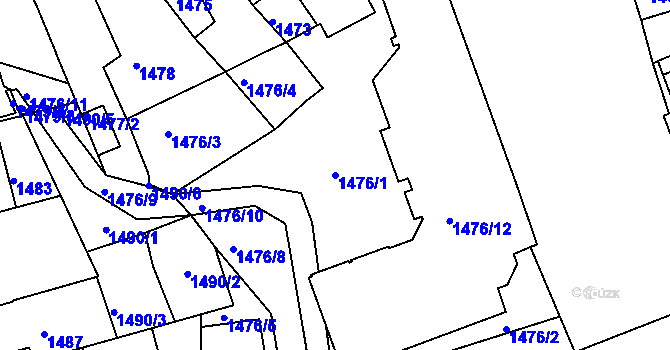 Parcela st. 1476/1 v KÚ Turnov, Katastrální mapa