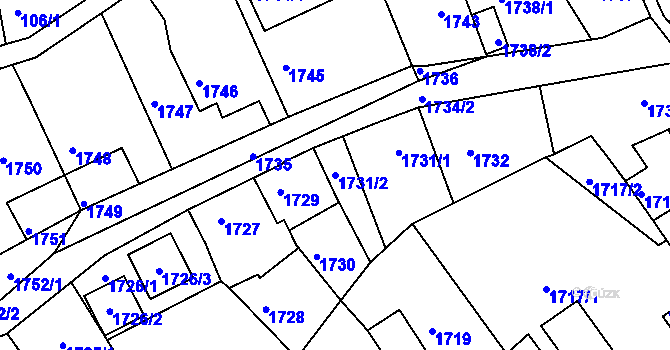 Parcela st. 1731/2 v KÚ Turnov, Katastrální mapa