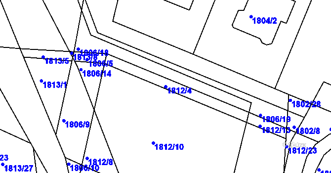 Parcela st. 1812/4 v KÚ Turnov, Katastrální mapa