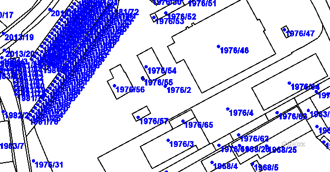 Parcela st. 1976/2 v KÚ Turnov, Katastrální mapa