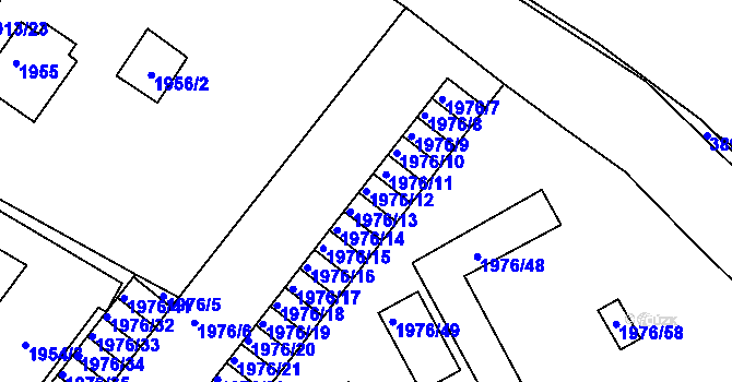 Parcela st. 1976/12 v KÚ Turnov, Katastrální mapa
