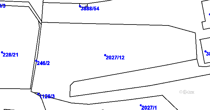 Parcela st. 2027/12 v KÚ Turnov, Katastrální mapa