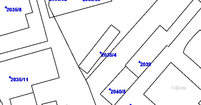 Parcela st. 2035/4 v KÚ Turnov, Katastrální mapa