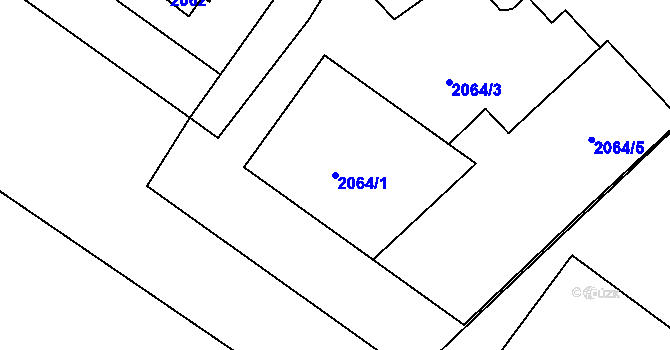 Parcela st. 2064/1 v KÚ Turnov, Katastrální mapa