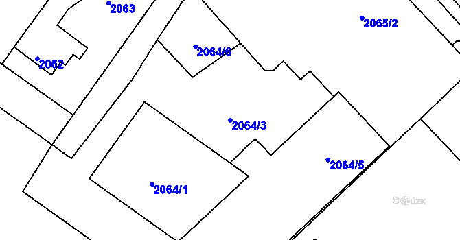 Parcela st. 2064/3 v KÚ Turnov, Katastrální mapa