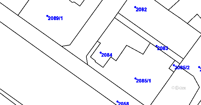 Parcela st. 2084 v KÚ Turnov, Katastrální mapa