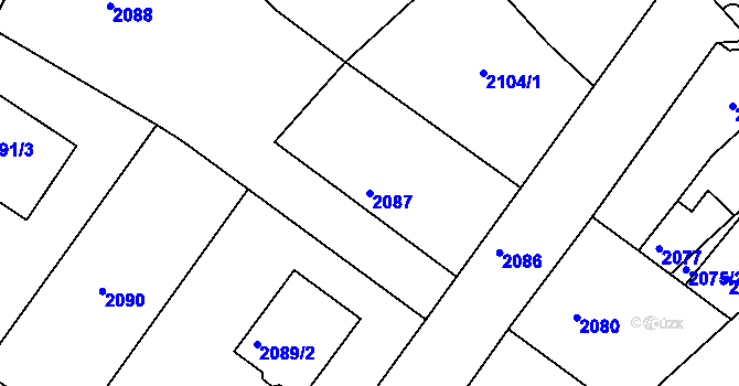 Parcela st. 2087 v KÚ Turnov, Katastrální mapa