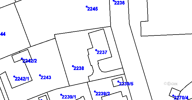 Parcela st. 2237 v KÚ Turnov, Katastrální mapa