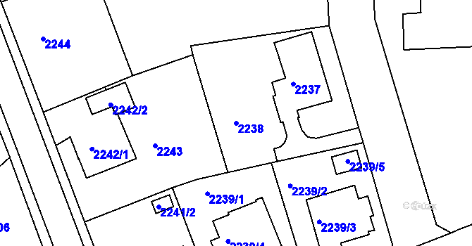 Parcela st. 2238 v KÚ Turnov, Katastrální mapa