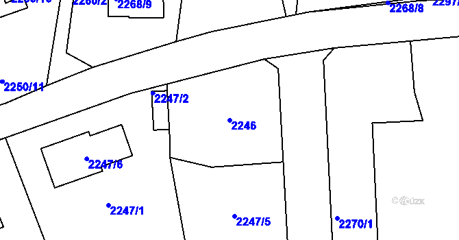 Parcela st. 2246 v KÚ Turnov, Katastrální mapa