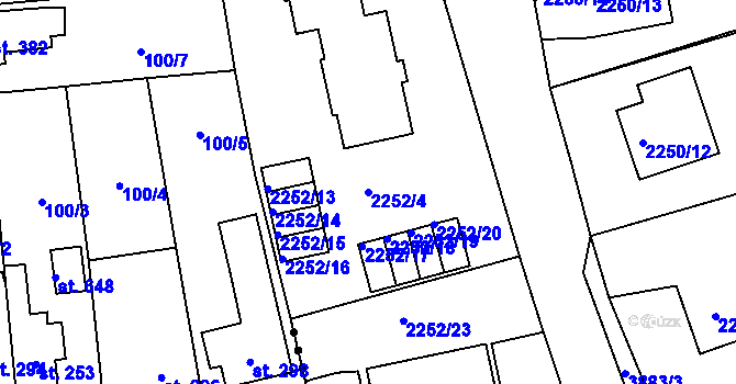 Parcela st. 2252/4 v KÚ Turnov, Katastrální mapa