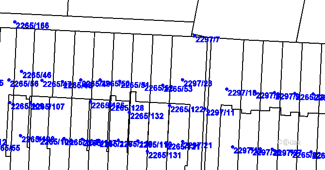 Parcela st. 2265/53 v KÚ Turnov, Katastrální mapa