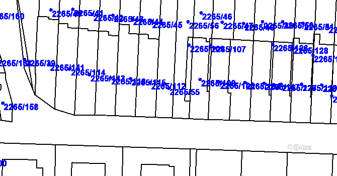 Parcela st. 2265/55 v KÚ Turnov, Katastrální mapa