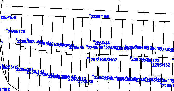 Parcela st. 2265/56 v KÚ Turnov, Katastrální mapa
