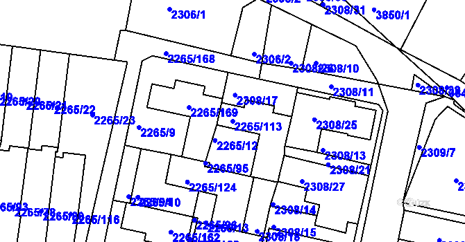 Parcela st. 2265/113 v KÚ Turnov, Katastrální mapa
