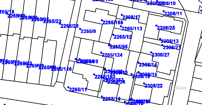 Parcela st. 2265/124 v KÚ Turnov, Katastrální mapa