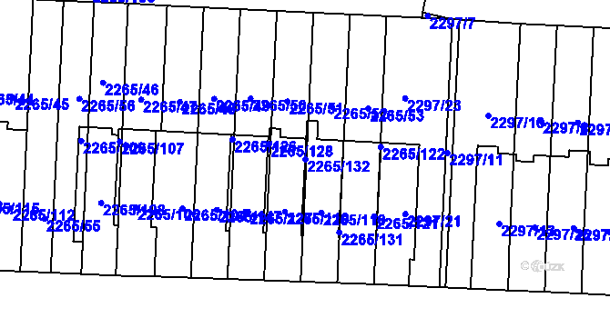 Parcela st. 2265/132 v KÚ Turnov, Katastrální mapa