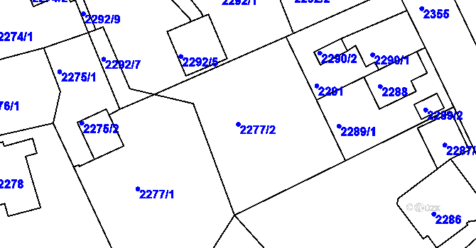 Parcela st. 2277/2 v KÚ Turnov, Katastrální mapa