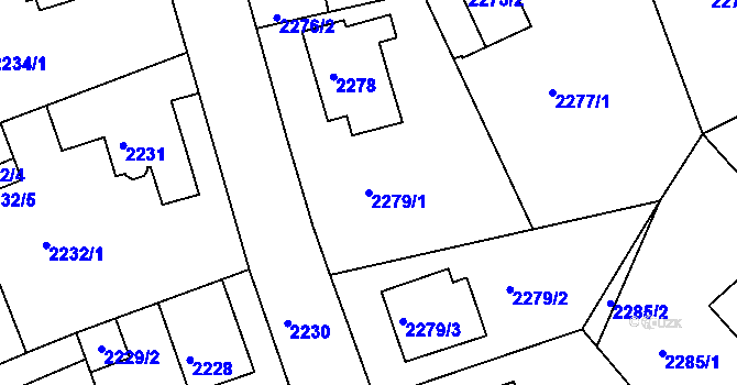 Parcela st. 2279/1 v KÚ Turnov, Katastrální mapa