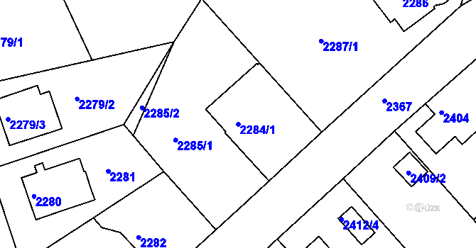 Parcela st. 2284/1 v KÚ Turnov, Katastrální mapa
