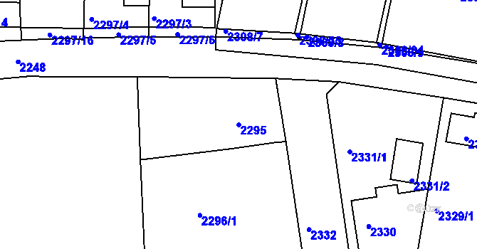 Parcela st. 2295 v KÚ Turnov, Katastrální mapa