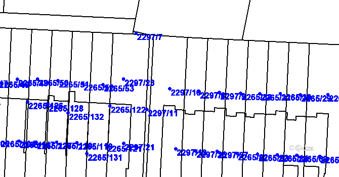 Parcela st. 2297/10 v KÚ Turnov, Katastrální mapa