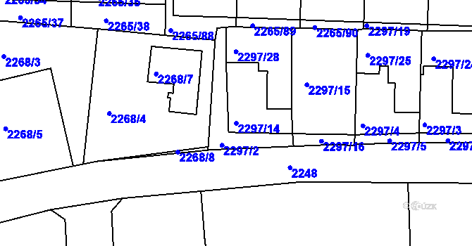 Parcela st. 2297/14 v KÚ Turnov, Katastrální mapa