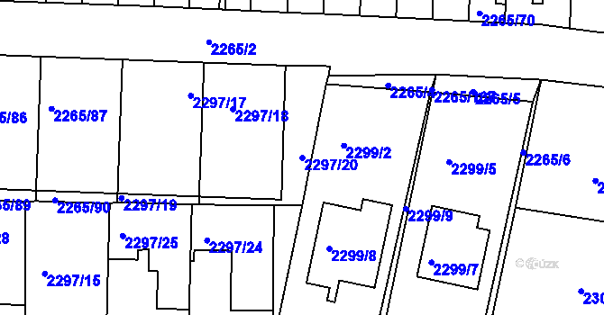 Parcela st. 2297/20 v KÚ Turnov, Katastrální mapa