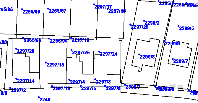 Parcela st. 2297/24 v KÚ Turnov, Katastrální mapa
